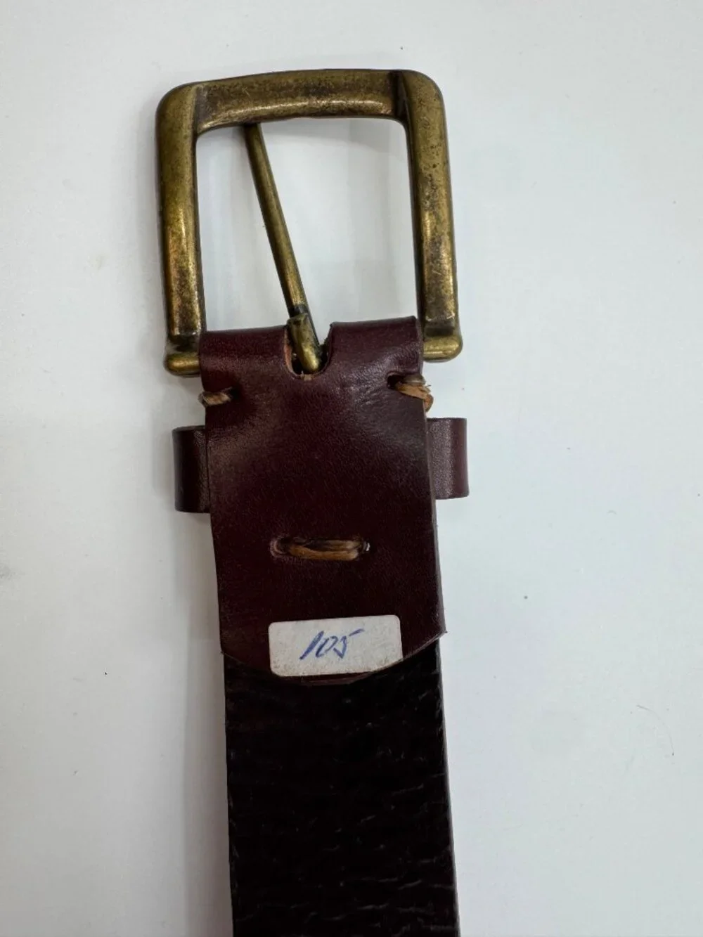 Unbranded Brown Leather Equestrian Horse Emblem Belt With Brass Buckle & Woven